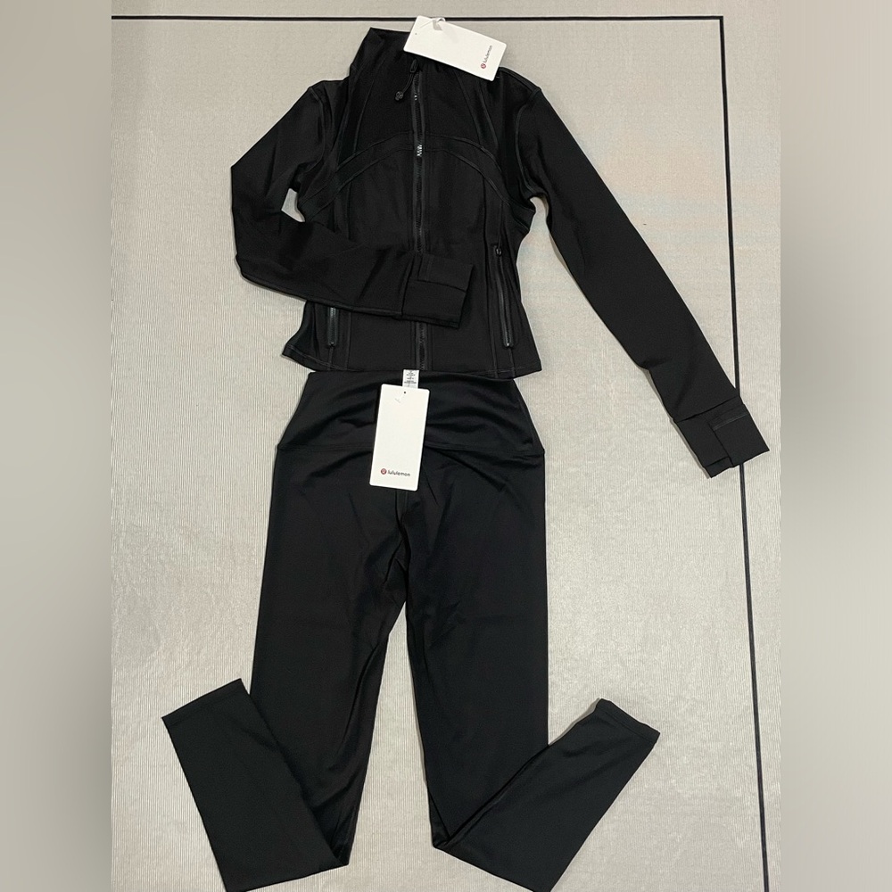 lululemon athletica Black Zip-Up Bomber Jacket